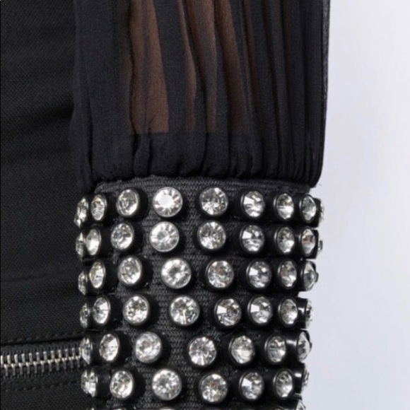 Alice + Olivia Black Blouse with Sheer Sleeves - Picture 4 of 5